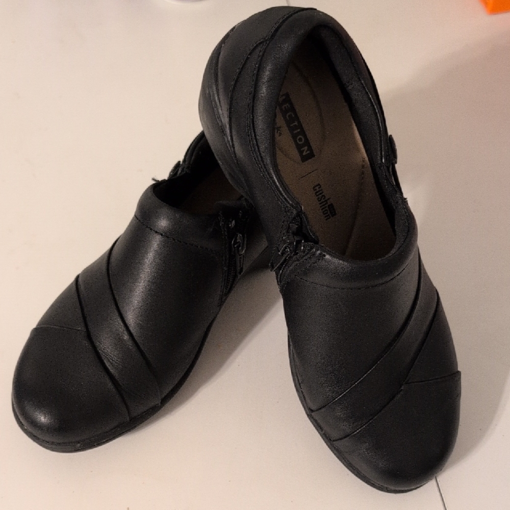 Clarks Black Slip-On Shoes